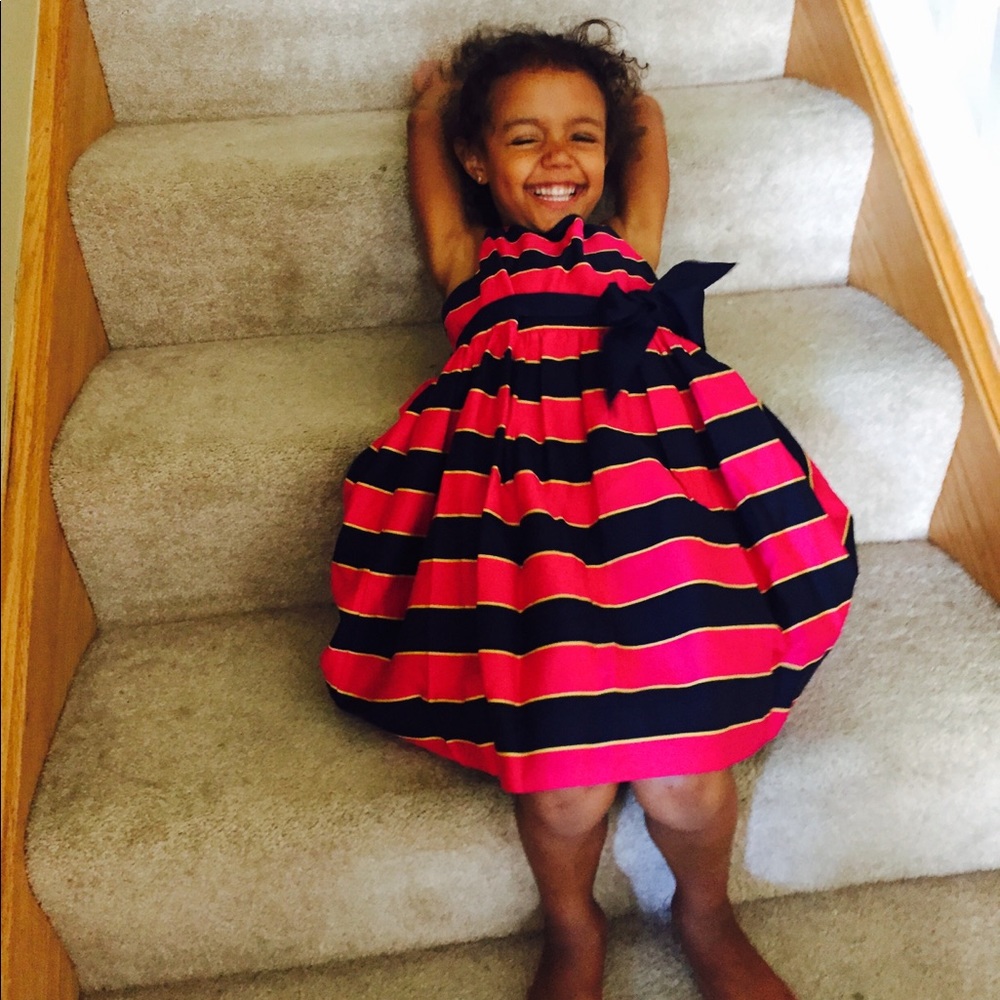 Ralph Lauren Pink and Navy fit and flare - 12 & 5